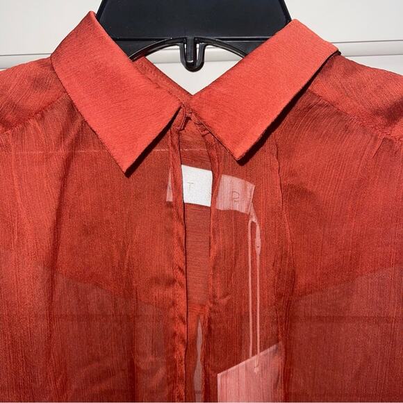 TJD The Jetset Diaries Ara Rust Burnt Orange Blouse Small - Picture 3 of 12